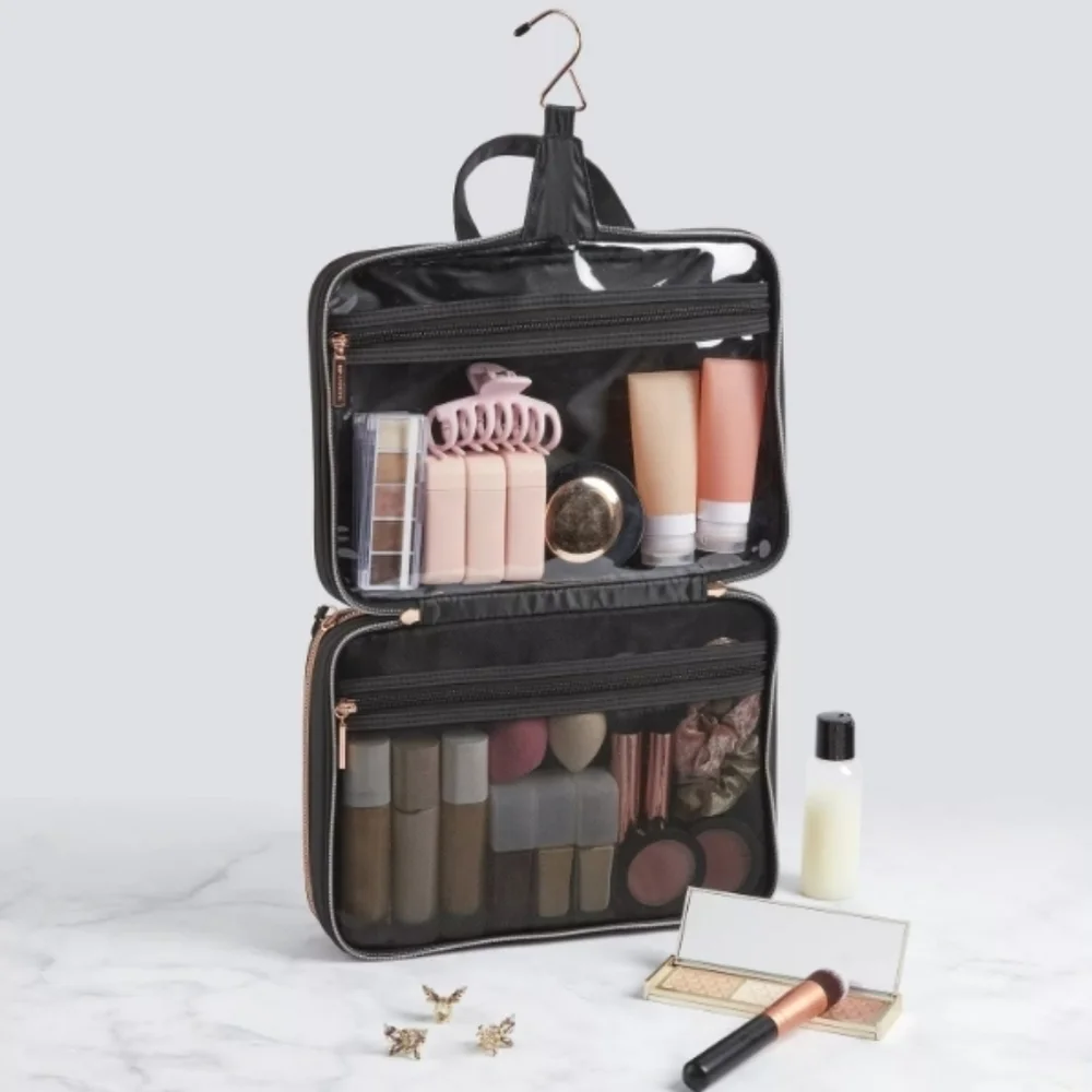 Brand New Clear/Black Travel Toiletry Bag